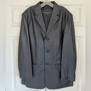 Jones New York City Men’s Black Leather Jacket 42 Regular